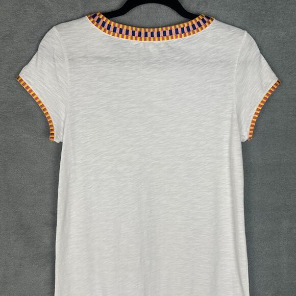 Boden Dress Womens 4R White Sena Embroidered Jersey Mini Stretch Resort Beach - Picture 5 of 13